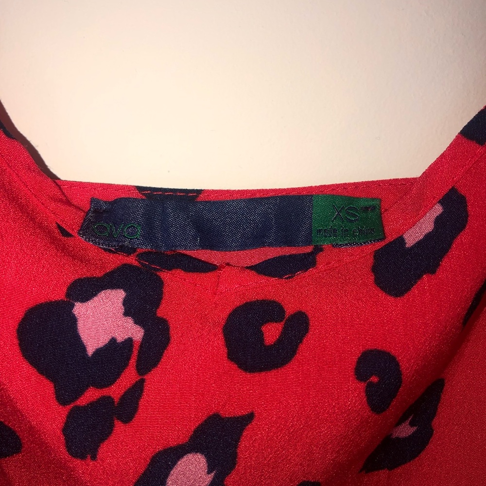 Ava Red Cheetah Print Slip Midi Dress NWT - Picture 11 of 11